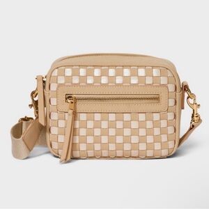 Universal Thread Checker Camera Crossbody Bag with Strap beige color NWT bag